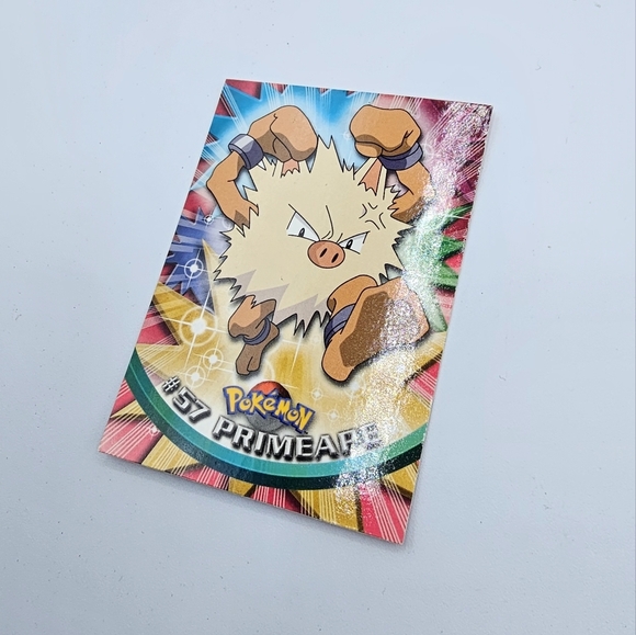 Pokemon 1999 TOPPS Primeape #57 Blue Logo TV Animation Edition Card - Picture 2 of 4